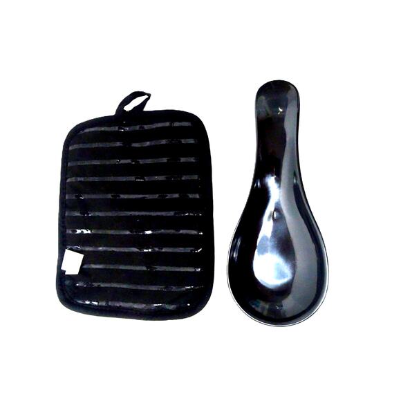 Holiday Kitchen Towel Set with Spoon Rest and Potholder Better Not Pout - Picture 2 of 3